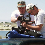 Directors Chris Metzler and Jeff Springer lineup a shot