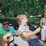 Kids doing a musical performance outside