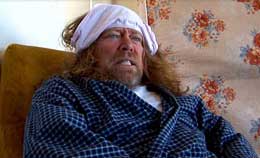 Delightful Water Universe Hairy man in a bathrobe and underwear on his head