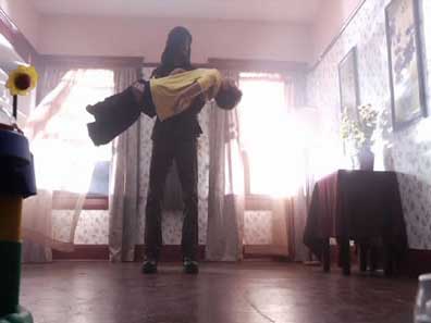 Basement Jack carries a boy in his arms