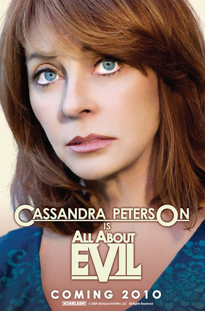 Closeup of the beautiful Cassandra Peterson in the film All About Evil