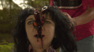 Woman hit with axe