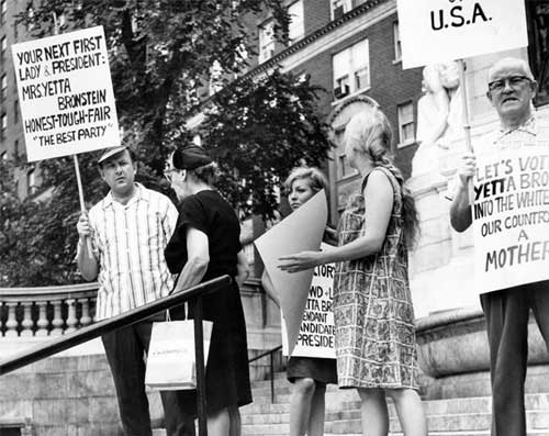 Fake political campaigners for Yetta Bronstein