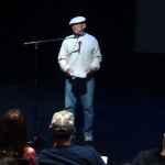 Bruce Baillie on stage at the Redcat Theater in Los Angeles