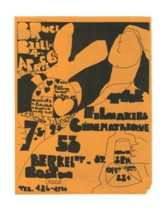 Poster promoting a screening of films by Bruce Baillie
