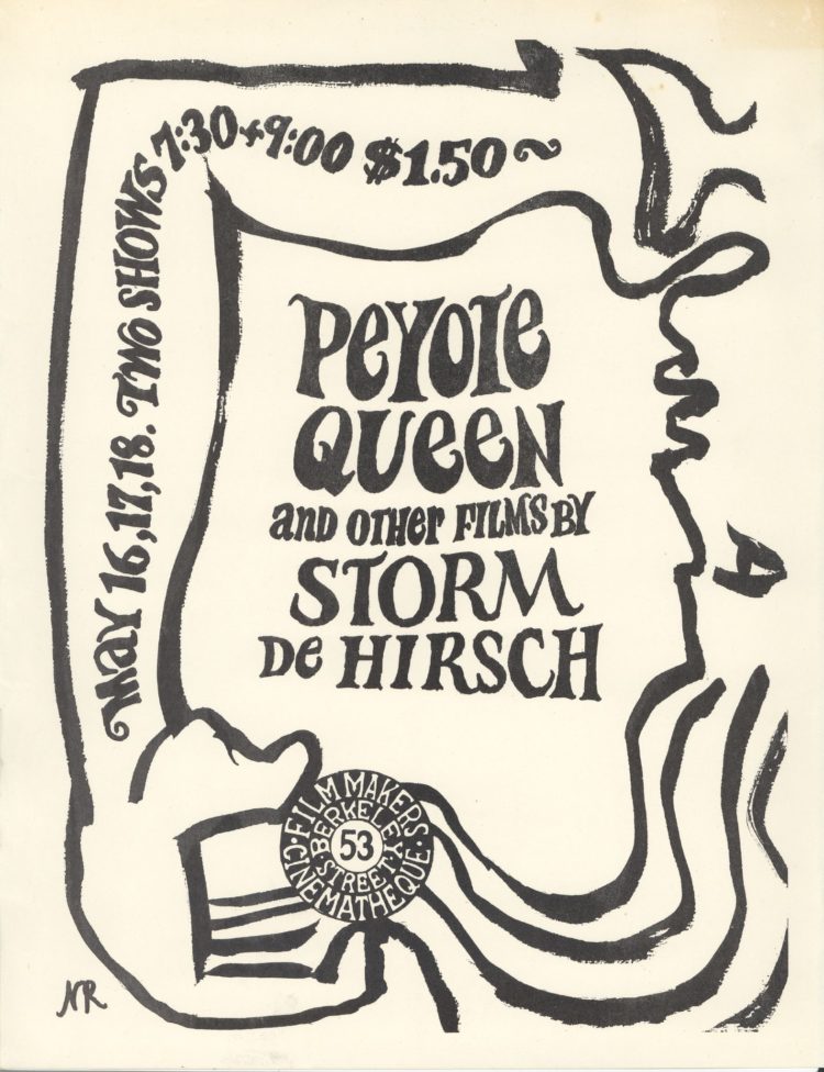 Poster promoting a screening of Storm de Hirsch's Peyote Queen