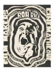Poster promoting a screening of films of Ron Rice