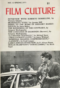 Cover of issue 52 of Film Culture magazine, featuring Stan Brakhage