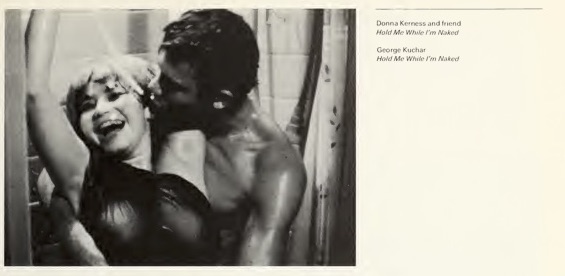 George Kuchar kissing a woman in the shower in Hold Me While I'm Naked