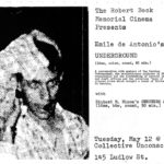 Poster promoting a screening of Underground documentary by Emile De Antonio