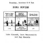 Poster promoting a screening of films by Luke Sieczek, Lara Messersmith and Guy Sherwin