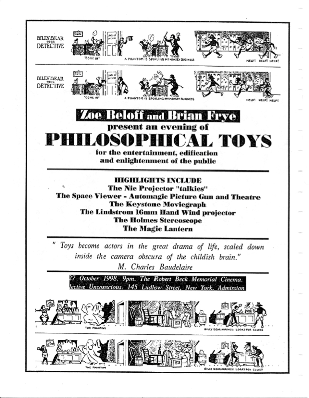 Poster promoting a screening of expanded cinema performances