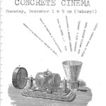 Poster promoting a screening of films by Bruce McClure, Michael Johnsen and more