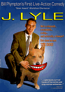 Movie poster featuring a lawyer with a talking dog