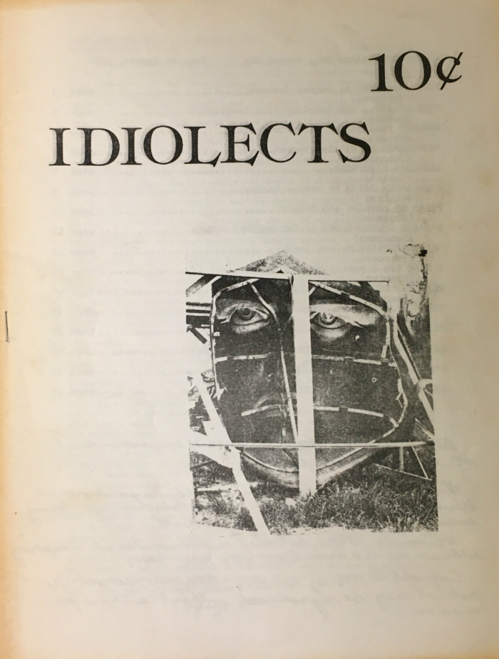 Cover to the first issue of Idiolects, published in 1976
