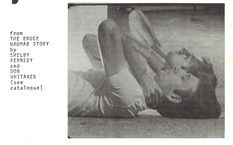 Film still from The Bruce Nauman Story by Shelby Kennedy and Don Whitaker