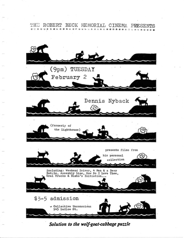 Film flyer featuring a man crossing a river with animals
