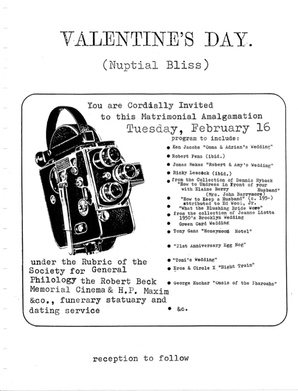 Film flyer featuring a Bolex camera