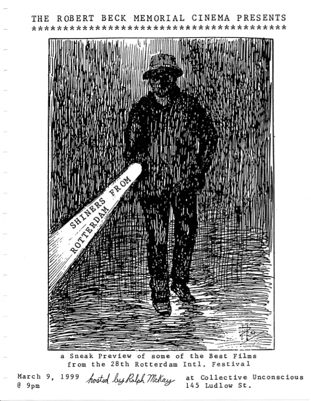 Film flyer featuring a man with a flashlight