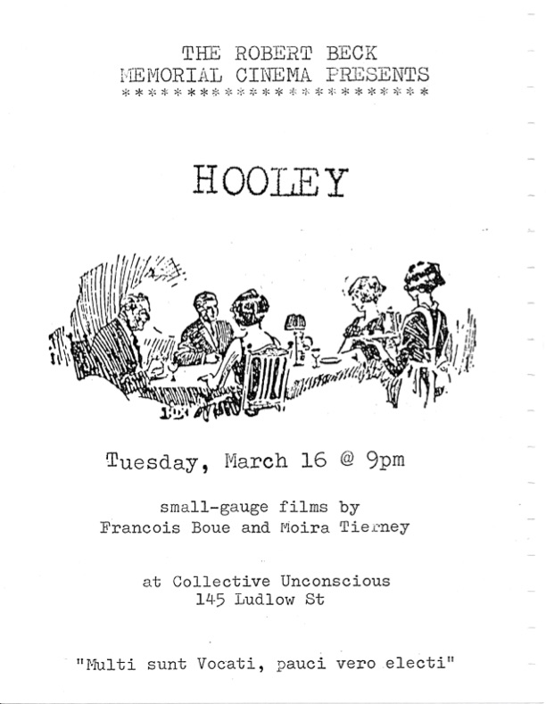 Film flyer featuring men and women at a formal dining table