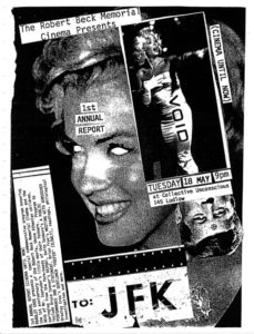 Film flyer featuring Marilyn Monroe with her eyes cut out