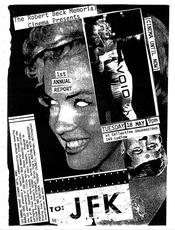 Film flyer featuring Marilyn Monroe with her eyes cut out