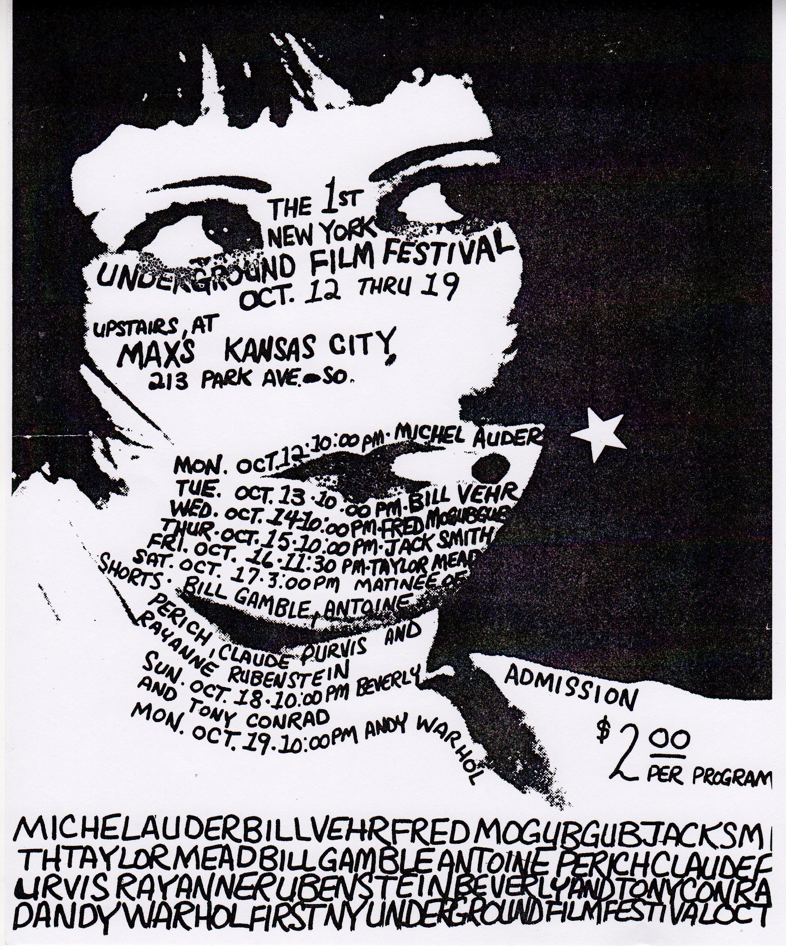 Poster for the 1970 New York Underground Film Festival