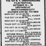 New York Underground Film Festival Ad: 10.09.70
