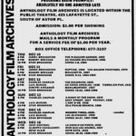 Advertisement for the Anthology Film Archives in the 12.10.70 Village Voice