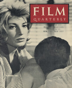 Front cover to Film Quarterly, Summer 1961, vol xiv no 4 featuring Monica Vitti