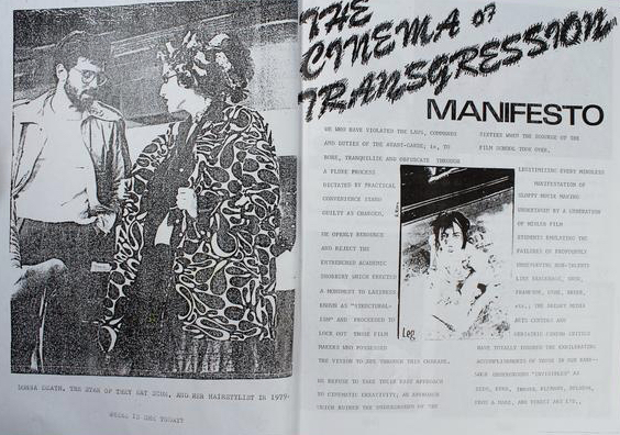 The Cinema of Transgression Manifesto Underground Film Journal