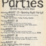 Fourth page of the 4th annual Chicago Underground Film Festival featuring the schedule of parties for the fest