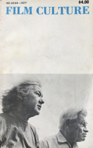 Cover of Film Culture 63-64 with Marie Menken and Willard Maas