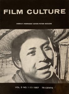 Cover to Film Culture magazine issue 11 featuring a film still from the movie Raices