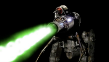 Giant robot shoots a death ray