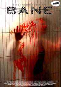 Bane Bloody man being thrown against a fence wrapped in plastic