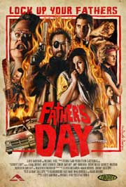 Father's Day Movie poster featuring a one-eyed man protecting a woman from the forces of evil