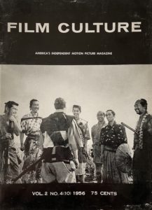 Cover to Film Culture issue 10 featuring a film still to Akira Kurosawa's The Seven Samurai