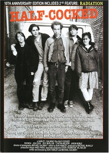Movie poster for Half-Cocked featuring a black and white photo of the cast posing in an alley