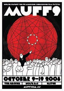 Melbourne Underground Film Festival Program cover for the Melbourne Underground Film Festival featuring a presentation being given