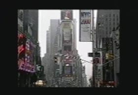 Military Takeover of NYC Grainy video still of Times Square