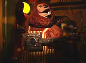 Billy Bob Brockali performs with The Rock-afire Explosion