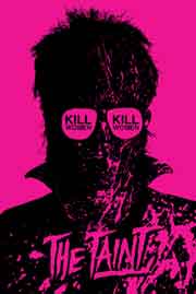 Purple movie poster featuring silhouette of a man wearing sunglasses