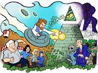 Waiting for NESARA Drawing of Jesus flying a spaceship