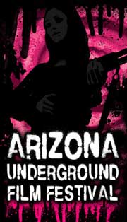 Arizona Underground Film Festival Film festival poster featuring a woman holding a gun