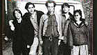 B&W photo of a '90s indie rock band