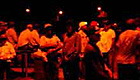 Migrant workers line up for work