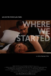 Where We Started Movie poster featuring a man and woman lying in bed