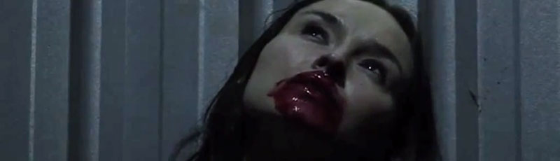 Pretty woman with blood all over her mouth