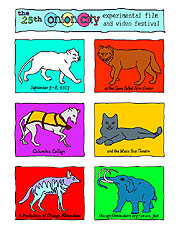 Onion City Experimental Film and Video Festival Poster of animal drawings promoting the Onion City Experimental Film and Video Festival